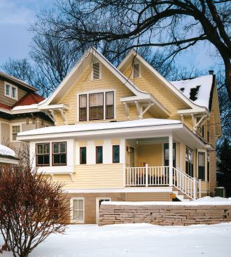 Major remodels have always been Choice Wood’s bread and butter, and this mid-1990s project exemplifies the company's "custom rebuilding" approach to the job. The early-1900s Craftsman-style house had spent its middle years wrapped in a dreary coat of stucco, but a bit of structural archaeology revealed the building's original character and detailing, which designers Paul Buum and Nick Smaby restored and extended with a two-story addition. 