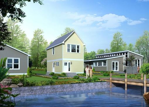The Craftsman Cottage comes Energy Star ready, measuring at 945 square feet and featuring palladian windows.