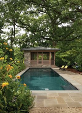 The capstone of a new private garden, the Treehouse replaces a detached garage at the rear of an urban lot.