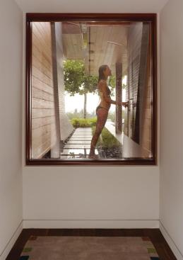 Each pavilion has a private place to wash up outdoors.