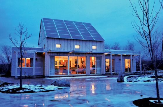Together with MIT's House_n Department of Architecture research group, Bensonwood Homes designed and built a LEED Platinum house for the president of Unity College in Unity, Maine.