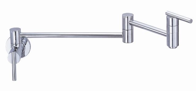 If you’re on a budget, the Melrose is just the thing you need. The faucet has a 15-inch arm and features brass construction and ceramic disc valves. It's designed for cold water hook-up and can be ordered in chrome or stainless steel. This double-arm version costs about $175 and a single-arm unit can be bought for around $125. Danze. 
www.danze.com.