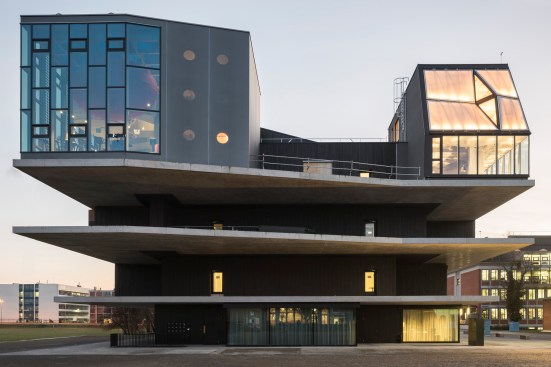 DFAB House in Dübendorf, Switzerland, by ETH Zurich sits on the top of Empa and Eawag Next Evolution in Sustainable Building Technologies building.