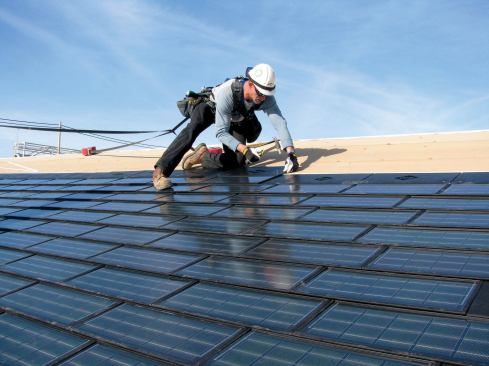 Dow. The company previewed its new Powerhouse solar shingles, building-integrated photovoltaics that install flat against the roof deck in the same manner as an asphalt shingle. The shingles require no on-roof wiring and can be installed by builders and roofers; the electrical circuitry is integrated into each shingle, the company says, and the shingles link to each other via plug-style connectors and then require only minimum roof penetration to connect to the home. Though specific specs are not yet available, Powerhouse, which will be available in 2011, is estimated to provide about 40 percent to 80 percent of a typical home’s energy needs. 
www.dow.com. 
–K.T.
