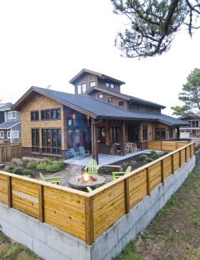Large covered patios and porches can be used year-round and help facilitate social connectivity with neighbors.