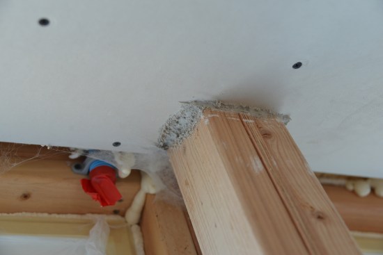 The Aerobarrier sealant does not coat entire surface areas but rather affixes itself primarily in and around the envelope leaks themselves.