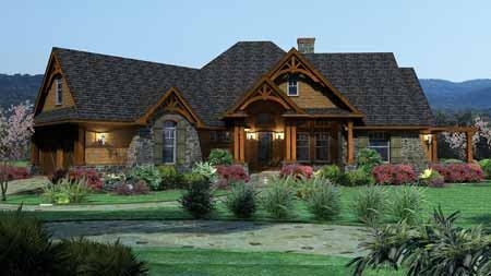 No. 1: Rustic Classic While this year’s No. 1 bestseller at Builder House Plans is also the second-smallest in the top 10, the home does a lot in 2,091 square feet. It offers plenty of space for gathering areas, such as the kitchen and family room, while the more-secluded master suite dazzles with a box-bayed sitting area, walk-in closets, and private deck access. For more images and information, click 
here.