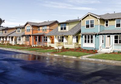 “This development gives some of these important members of the community a chance to live near where they work and become an even more integrated part of the city,” says principal architect David Senden. Sited on a once derelict brownfield, nine affordable and three market-rate homes now blend comfortably with established housing and new adjacent apartments just completed by the same team, thus stitching together a tattered neighborhood fabric.