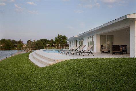The new lap pool and patio.