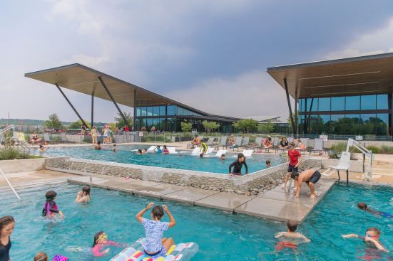 In Austin, Texas, at Easton Parkâs The Union, residents have access to an amenity center with a resort-style pool.