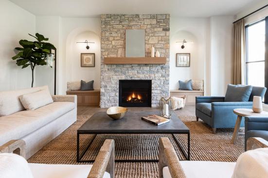 Reading Room featuring Grand Banks Limestone from Eldorado Stone