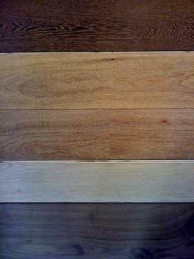 Everything else can be ordered custom, and now your floor can be as well. The company specializes in made-to-order unfinished engineered and solid wood flooring in any specie and any configuration. Planks are constructed with a 4-millimeter-thick wood top layer and measure up to 12 feet long and up to 10 inches wide. Shown here are such species as wenge, camaru, and hickory. 
www.pacifichardwood.com.