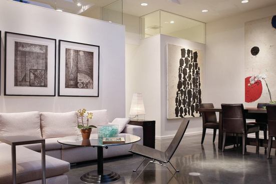 Living room at the Madrona house, Seattle. 