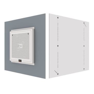 The Onsia In-Wall Invisible speaker is a good idea when you want sound technology but don’t want to see it. Instead of a speaker that is surface-mounted or mounted in the wall with a visible grill, the sound panel is installed into the wall with screws and joint compound. It has no grates or grills. Acoustic Ceiling Products. 
www.onsiaideas.com.