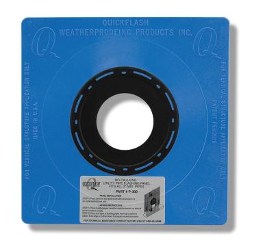 It may be the best $6.25 you ever spend. That’s the cost of these polyethylene plastic and thermoplastic rubber flashing panels for exterior protrusions. Intended to minimize the possibility of improper installation, the products offer a no-caulk friction seal that prevents moisture intrusion. Quickflash Weatherproofing Products. 
www.quickflashproducts.com.