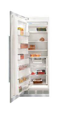 The ultra cool 27-inch integrated all-refrigerator or all-freezer column is the way to go if you want to provide some flexibility in your kitchen layout. Measuring 27 inches wide, the units can be placed anywhere in the kitchen and feature digital microprocessors, low-profile hinges, and extra insulation to keep food fresh and cold. Sub-Zero. 
www.subzero.com.