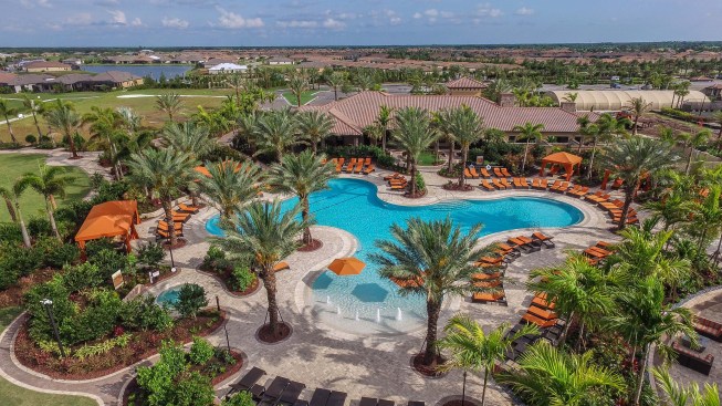 A rendering of the upcoming resort-style pool at Esplanade at Palmer Ranch.