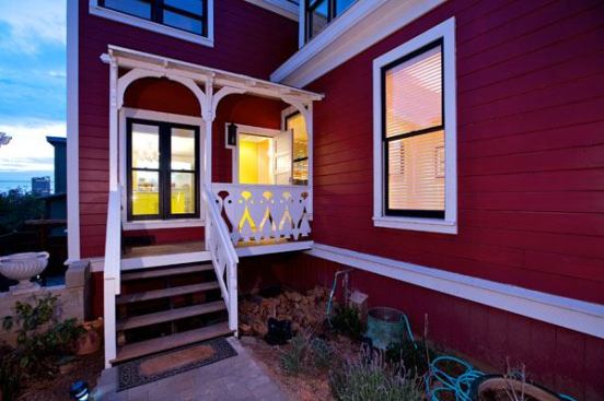 Built in 1898, the Emma Benjamin Lake House is registered as a San Diego Historic Home. Shown: one of three doors in the 225-square foot kitchen.