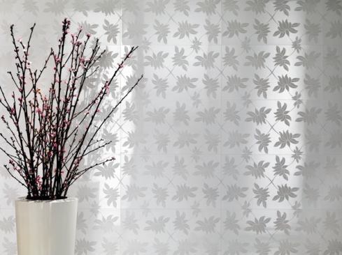 Tiles that look like delicate fabrics, such as Visionary from Fap Ceramiche, are hot. Specialists in ceramic wall tiles, the company says the glossy glazed rectified white body tiles are ideal for the bath. Made with 3D printing technology, the products come with matching decorations such hexagonal mosaic strips. One size, 12 inches by 22 inches, and eight colors are available. www.fapceramiche.com.
