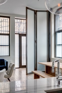 Folding Privacy Glazed Screen at Street Level Entry, Noho Duplex, New York City