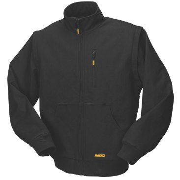 DeWalt's Black Heated Jacket with Removable Sleeves (DCHJ065) offers versatility that will accommodate varying working conditions and weather