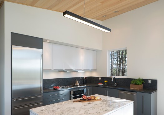 View of the kitchen off the main living space. 