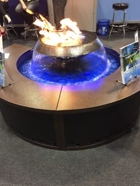 Hearth Products Controls’ Water Feature Insert Series combines fire and water effects into a single outdoor feature.