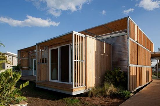 Team Florida: The University of South Florida, Florida State University, The University of Central Florida, and The University of Florida  FLeX House  Team website: www.flexhouse.org The FLeX House design incorporates separate patios along the north façade that are shaded by a series of fixed and individually operable cypress louvers.