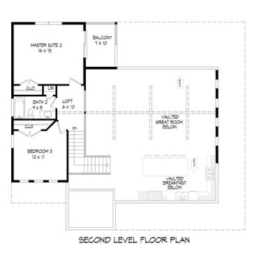 Country Style with Wraparound Porch 932-34 - Upper Floor Plan