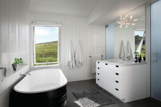 A serene bathing spot with a view. 