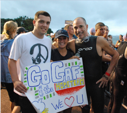 Gaffney (right) runs many races with family and friends to raise funds for Covenant House.