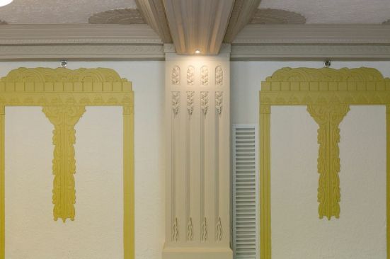 Plasters details were restored in the historic lobby.