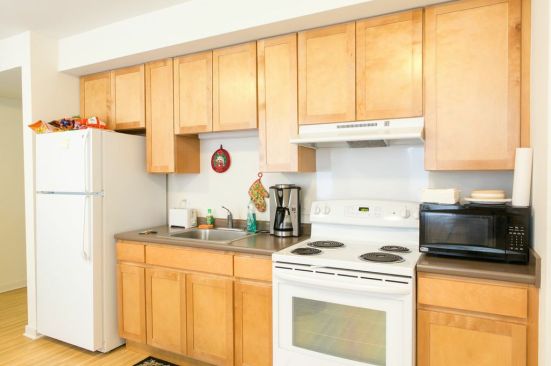 Each unit includes a full kitchen and bath. 