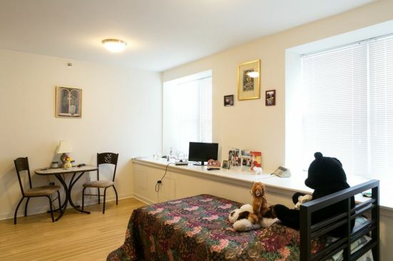 Residents are supplied with a twin bed and chair.