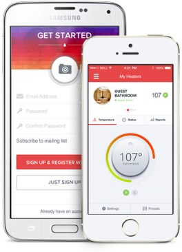 Homeowners can use the Heatworks app to monitor the Model 1 remotely.