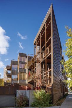 The Corner is an 8-unit, mixed use on building on a triangular lot near downtown Missoula, Montana. 