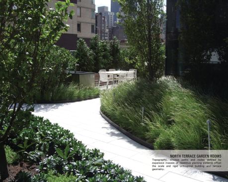 Maintaining the geometry of the overall plan while providing a sufficient number of grilling, dining, and lounging spaces was one of the biggest balancing acts of the project.  