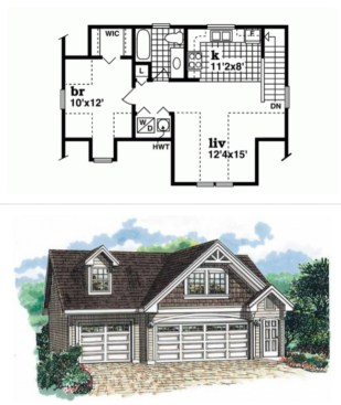 1-bedroom Craftsman Home at 1,468 sq.ft.image via House Plans