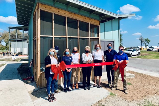 HomeAid's tiny house ribbon-cutting ceremony in Austin, Texas.
