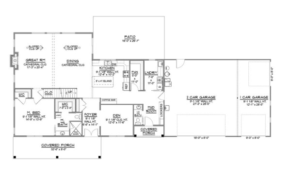 Barndominium House Plan 1064-231 Main Floor Plan from Houseplans.com