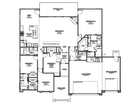 Southwest house plan, floor plan. See details at Houseplans.