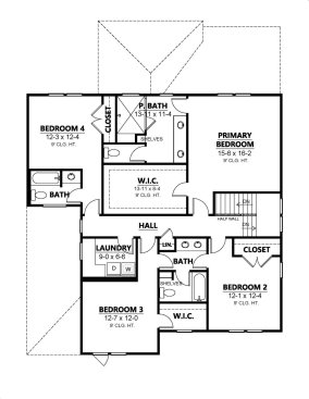 Family-friendly house plan 1080-28 second floor plan. See details at Houseplans.com.