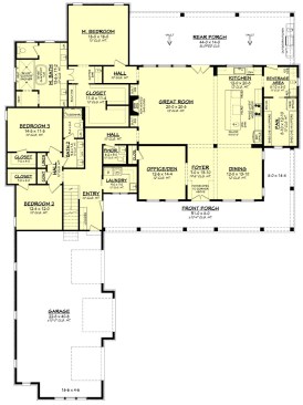 Farmhouse plan 430-319 main floor. See more at Houseplans.com.