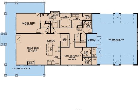 Barndominium Plan with 5 Bedrooms, Main Level. See Details at Houseplans.com.