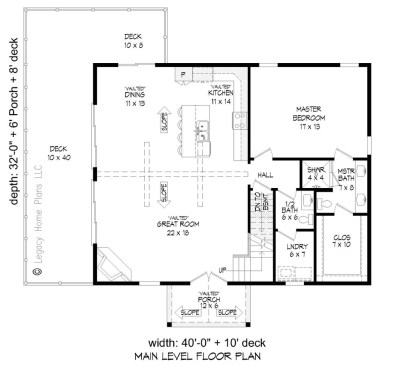 House plan with basement 932-795 main floor plan. See details at Houseplans.com.