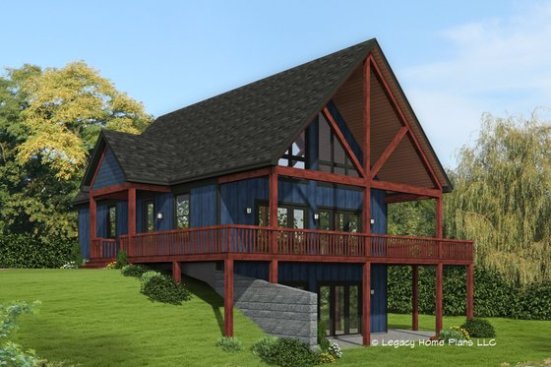 Rustic House Plan with Open Layout 932-611 - Front Exterior