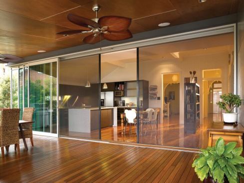 Centor Architectural. The S1E retractable screening system combines the company’s insect screen with a privacy blind. For summer days, the blind can be pulled out to block solar heat gain; in winter, it can help retain the home’s heat at night. The shade, made of tightly woven PVC fiberglass mesh, is available in privacy or shade fabrics for varying levels of translucence. The screen and blind slide horizontally along separate tracks; a shock-absorption system prevents the screens from being damaged if a person or pet walk into them. 
www.centorarchitectural.com. 
–K.T.
