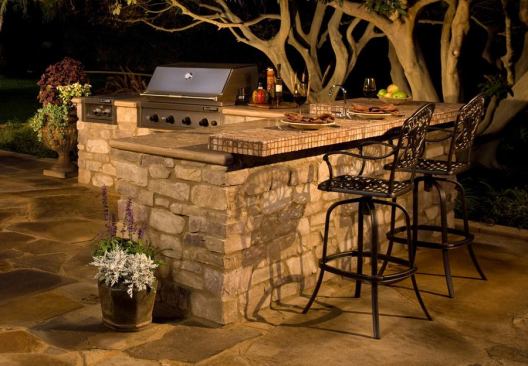 Eldorado Stone. Designed to make it easy to create and install outdoor stone features, Eldorado Outdoor comprises glass-fiber reinforced concrete building blocks that assemble on site in a variety of configurations for outdoor kitchens, fireplaces, seating walls, and more; the cabinet units are scratch-coated for no-prep installation of the company’s stone or brick profiles. The lightweight units do not require additional concrete footings and can be installed directly over existing solid flooring surfaces. Cut-outs for grills, sinks, and other elements can be done on site. According to the firm, the product reduces installation time for an L-shaped island from 64 hours to eight hours. 
www.eldoradostone.com. 
–Katy Tomasulo