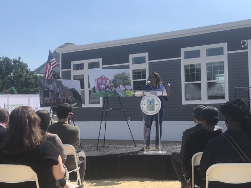 U.S. Department of Housing and Urban Development acting secretary Adrianne Todman shares her opening remarks to kick off the the 2024 Innovative Housing Showcase on the National Mall in Washington, D.C.