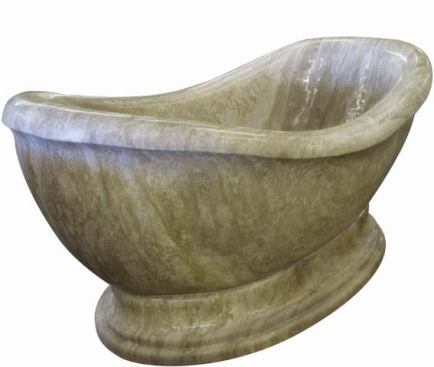 Imperial Wholesale  Yes, we know this is not a flooring product, but it just had to get a mention. The tile and stone wholesaler is offering a line of tubs that have been carved from a single block of Mexican travertine or onyx. The all-custom piece weighs about a ton and comes in four colors. 
www.imperialwholesale.com.